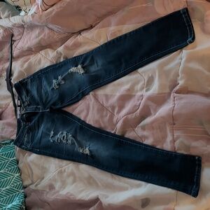 Stylish Navy Distressed Skinny Jeans